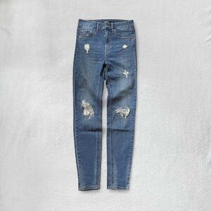 Wild Fable Highest Rise Skinny Distressed Medium Wash Jeans, Women’s 0/XS